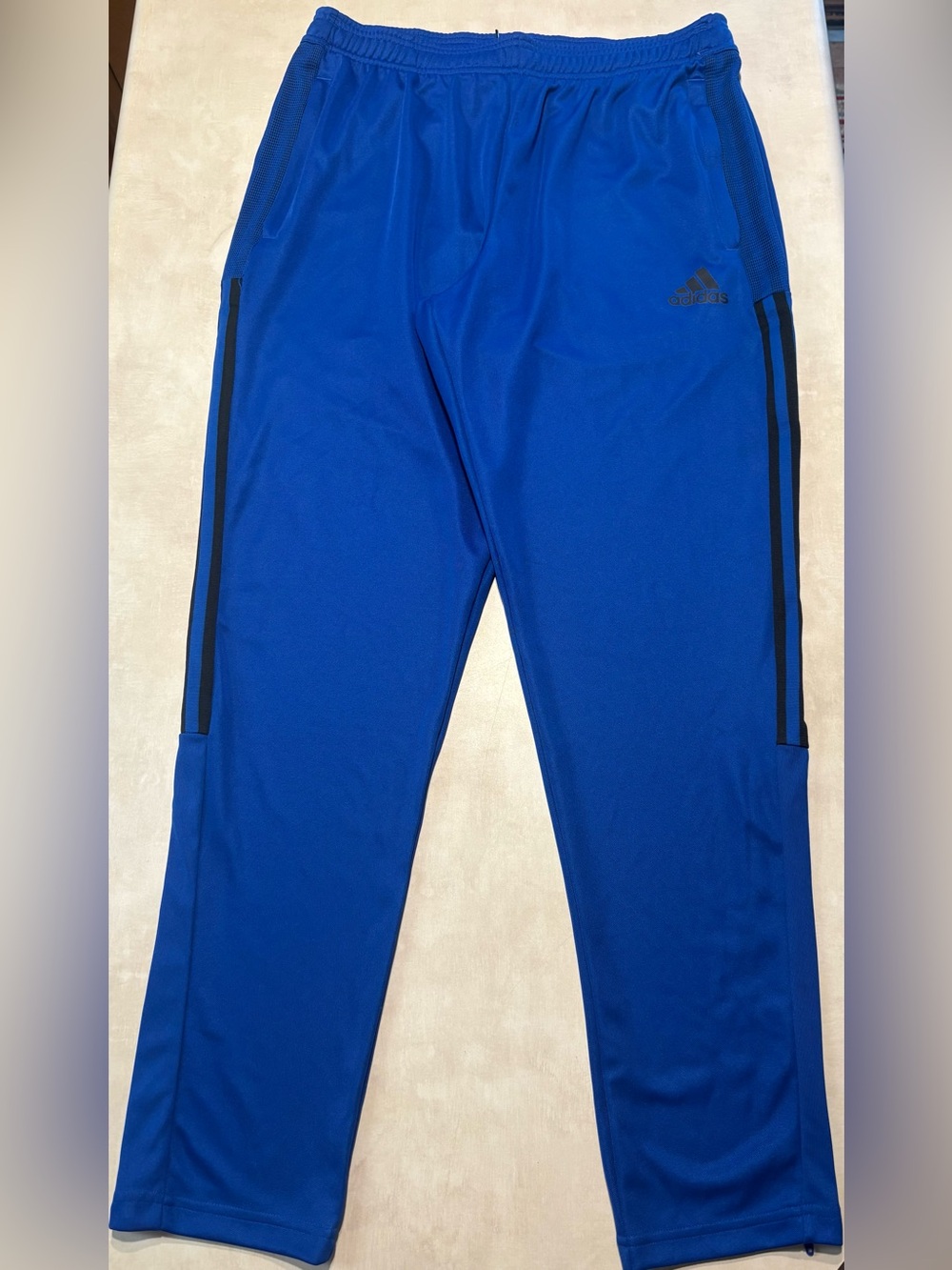 adidas Royal Blue Men's Track Pants with Black Side Stripes
